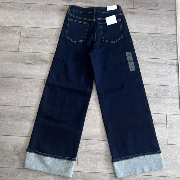 Vervet by Flying Monkey Wide Leg Stretch Cuffed Jean - Brilliant Jewel - Picture 3 of 10